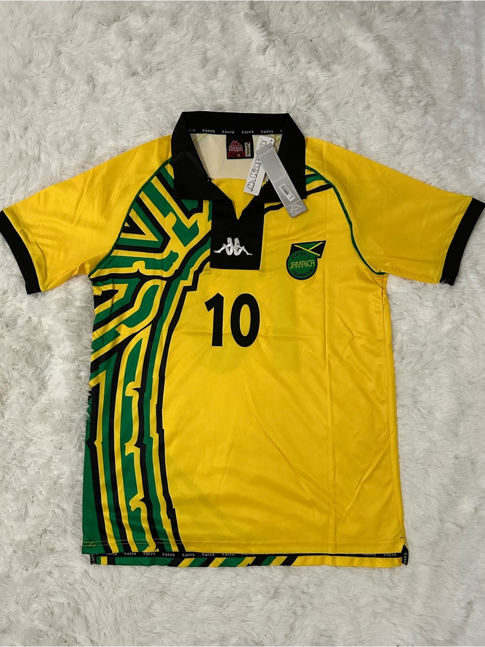 Kappa Yellow and Green Jamaica Number 10 Rugby Polo